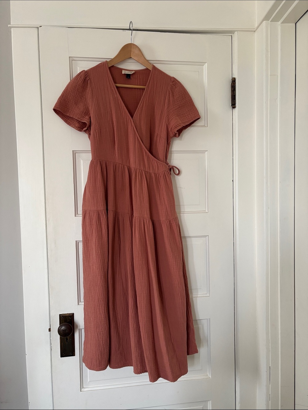 Universal Thread Dusty Rose Wrap Tiered Midi Dress